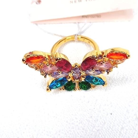 Kate Spade Butterfly Ring Multi-color Size 7 Social Butterfly